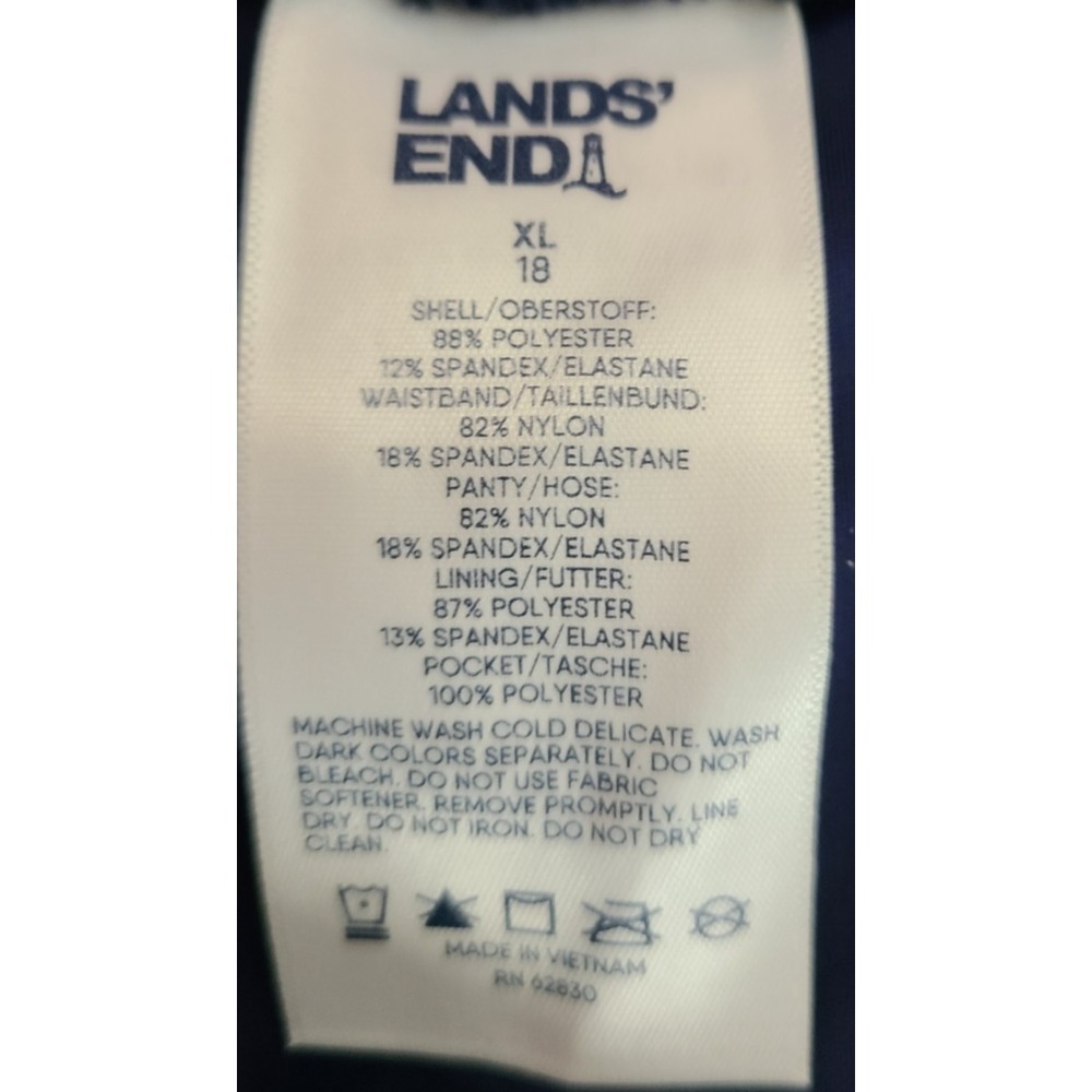 Lands' End Womens Swimsuit Shorts Bottoms 18 XL Blue Pool Swim Vacation Pockets - Picture 9 of 10